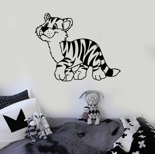 Wandaufkleber, Vinyl, Tiger, Kinderzimmer, Cartoon, Tier, ig1426