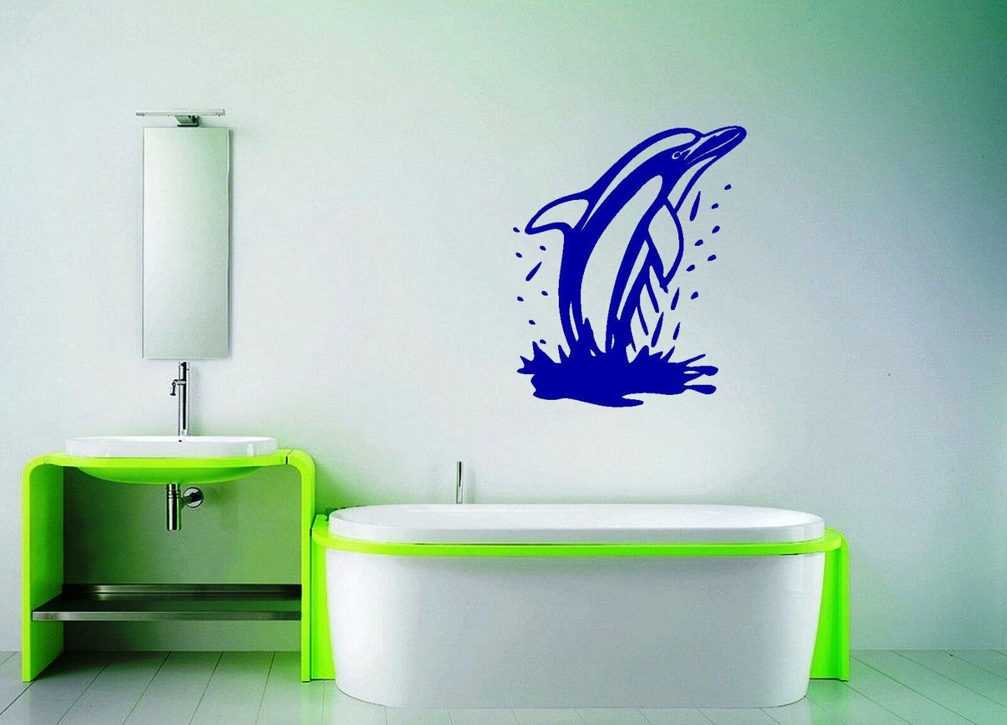 Wall Stickers Vinyl Decal for Bathroom Dolphin Ocean Marine Animal ig1385