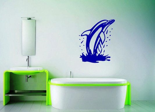 Wall Stickers Vinyl Decal for Bathroom Dolphin Ocean Marine Animal ig1385