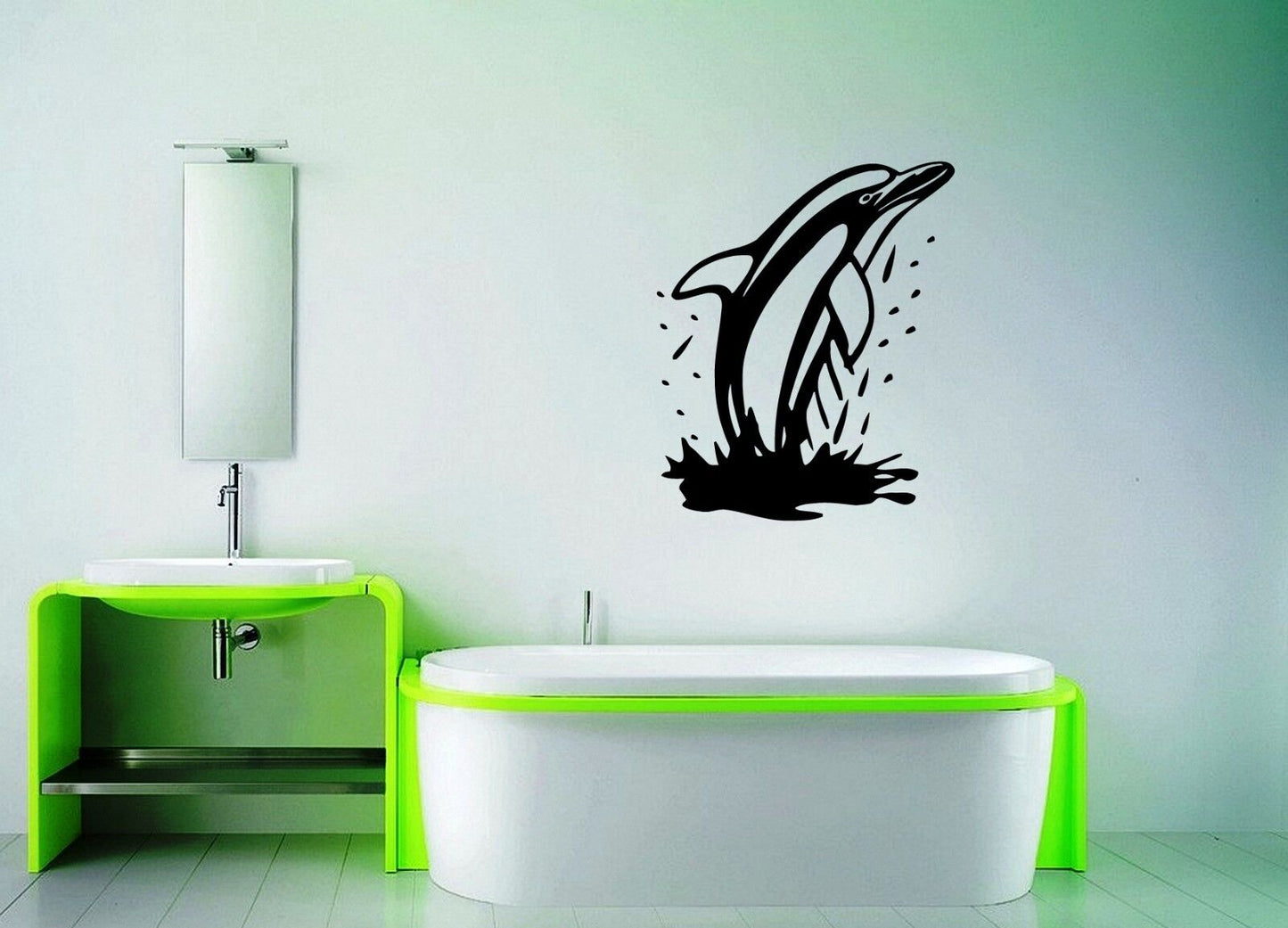 Wall Stickers Vinyl Decal for Bathroom Dolphin Ocean Marine Animal ig1385