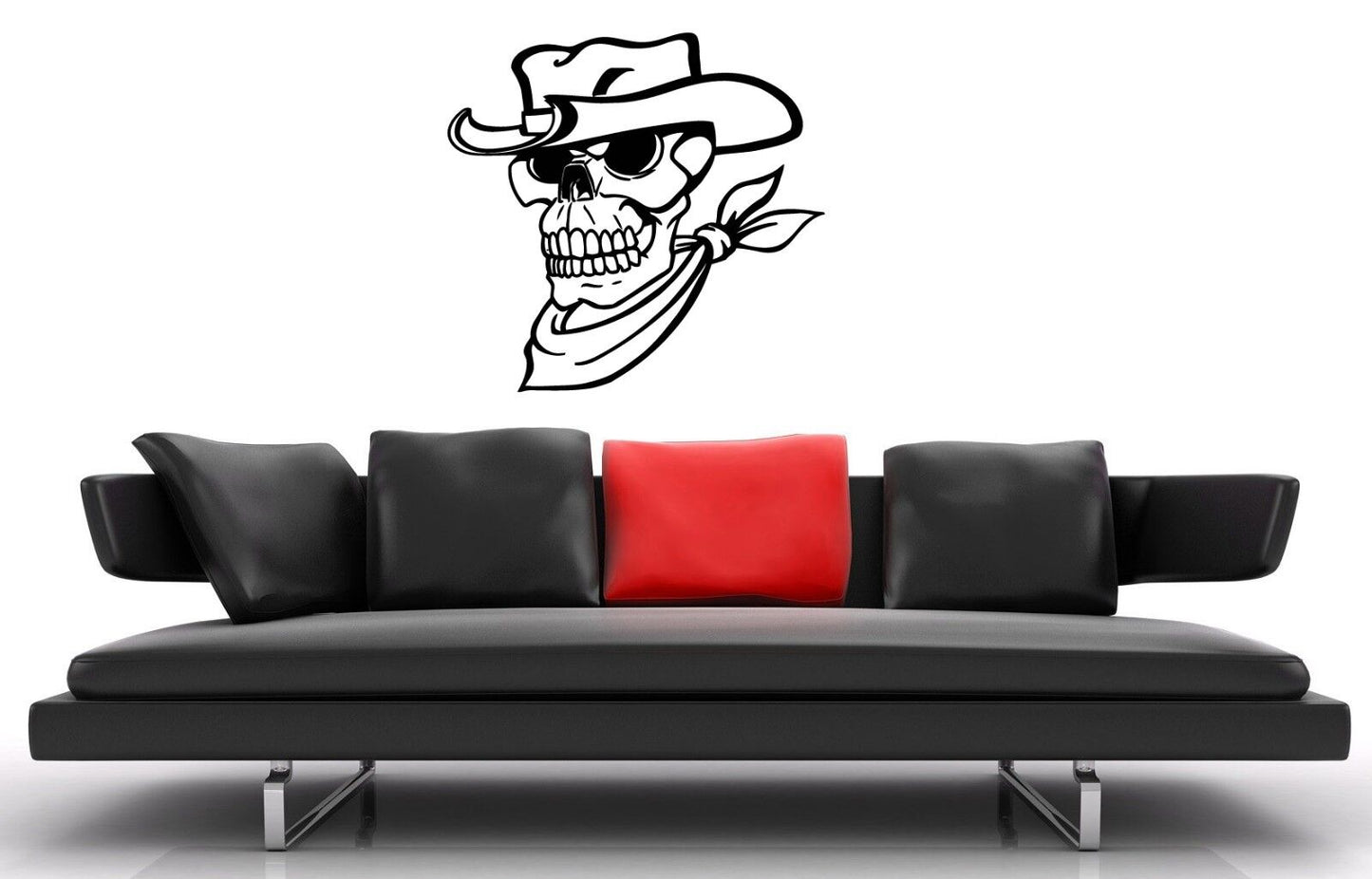 Wall Stickers Vinyl Decal Skeleton Skull Cowboy Hat Death ig1367