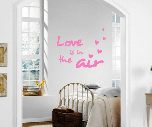 Wall Stickers Vinyl Decal Quote Love is in the Air for Bedrooms ig1316