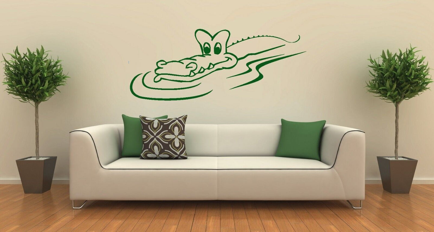 Wall Stickers Vinyl Decal Crocodile Funny Animal Predator ig1313