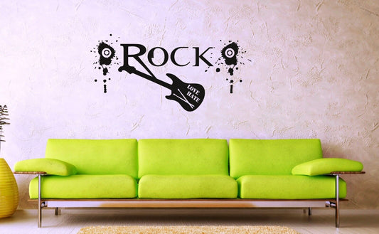 Wandaufkleber, Vinyl, Aufkleber, Musik, Gitarre, Rock, Drumsticks, ig1309