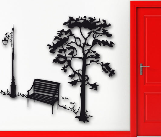 Wall Stickers Vinyl Decal Tree Nature Park Bench Living Room Cool Decor (ig1308)