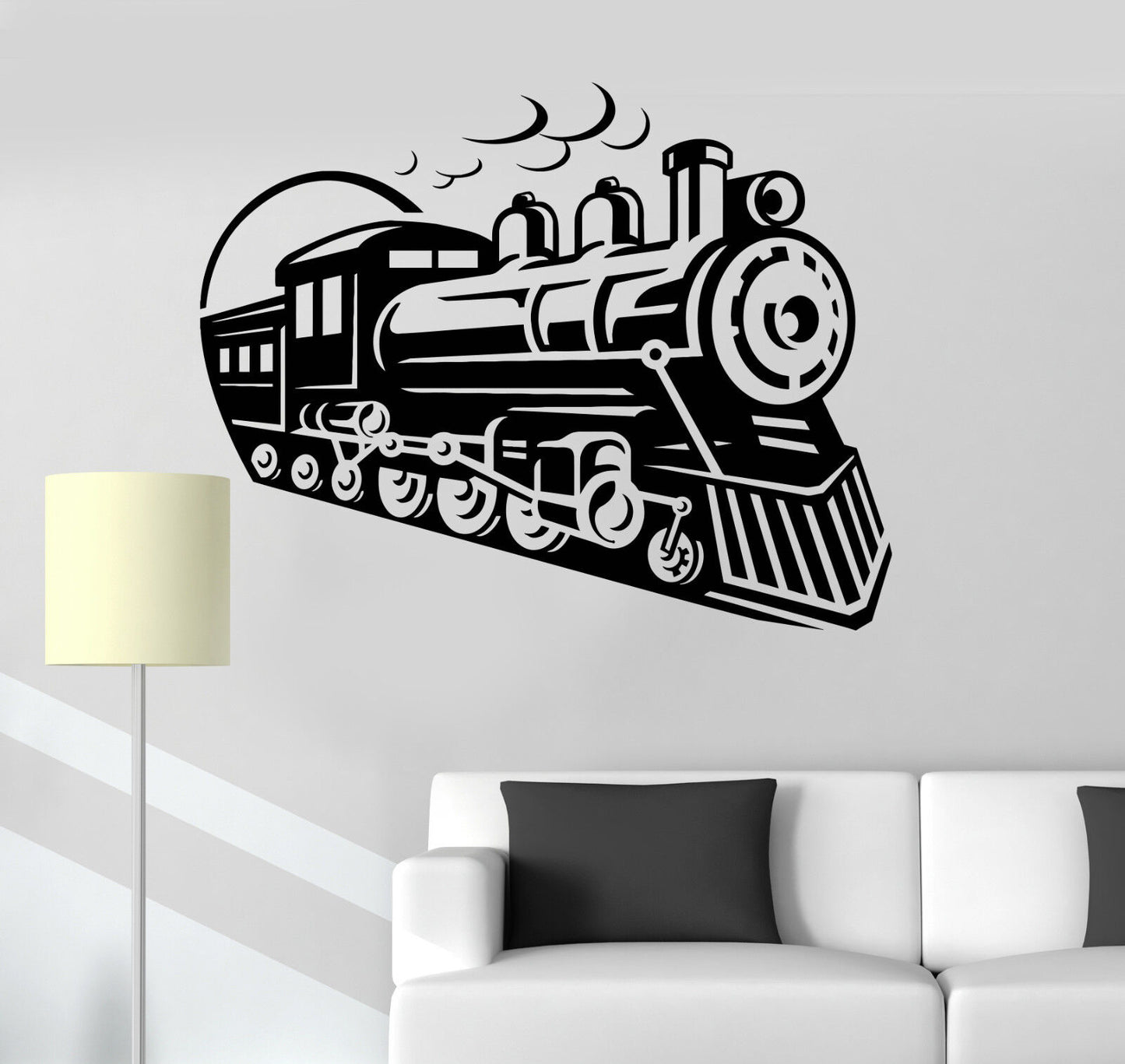 Autocollant mural en vinyle pour chambre d'enfant, locomotive, train pour enfants (ig1273)