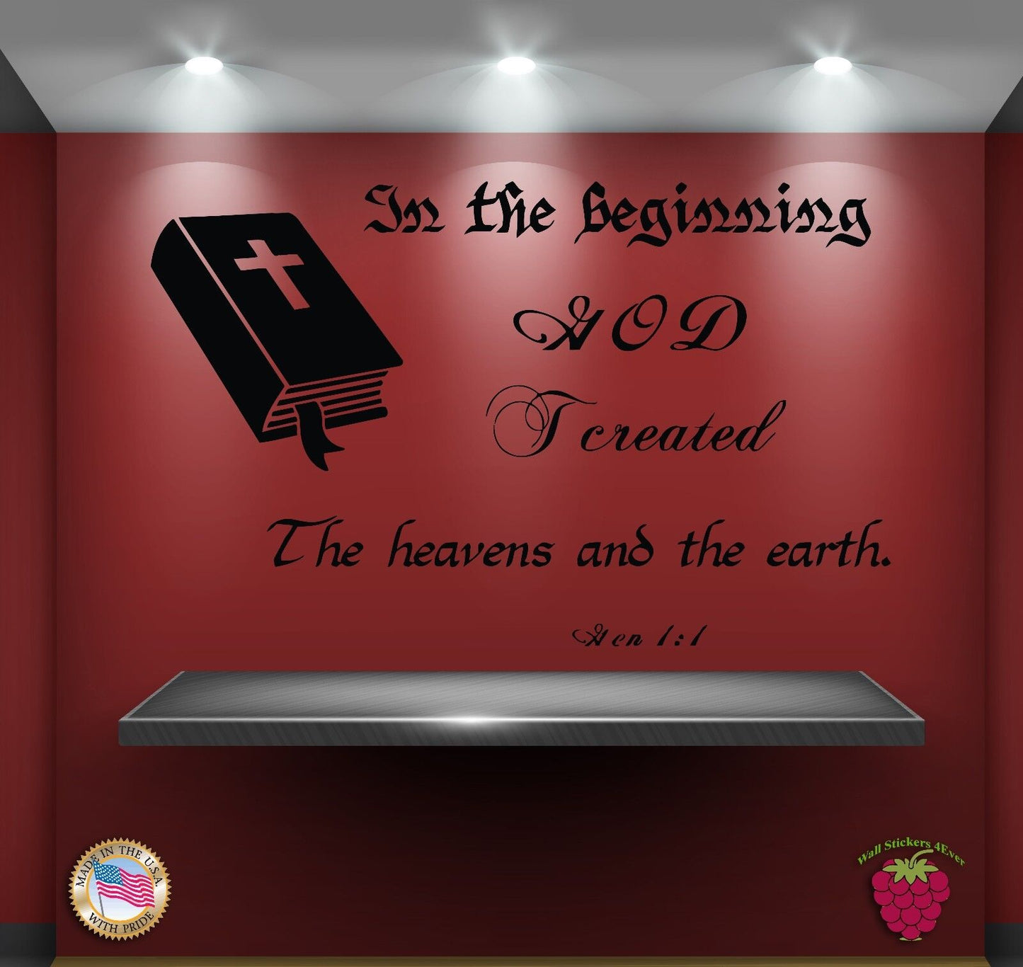 Wall Stickers Bible Quote VerseGen 1:1: In the beginning God created zz005