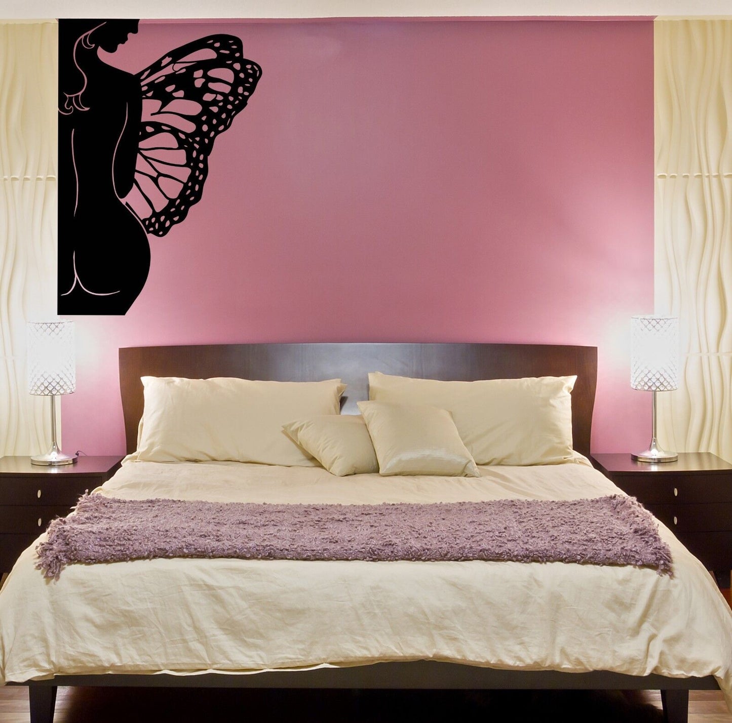 Wall Sticker Girl Teen Female Wings Fairy Bedroom Living Room   (z1603)