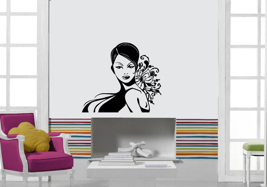 Wall Sticker Vinyl Decal Beautiful Girl Beauty Salon Fashion Hairstyle ig1232