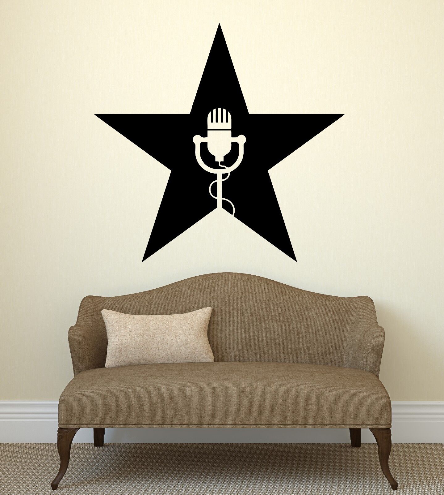 Wall Stickers Decal Karaoke Microphone Music Star DJ Night Club Party (ig1223)