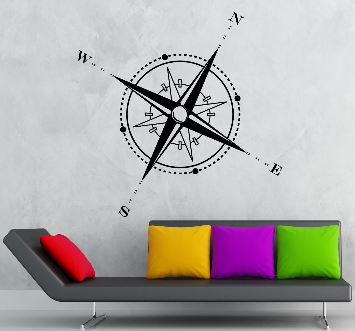 Wall Sticker Vinyl Decal Travel Geography Compass Windrose (ig1219)