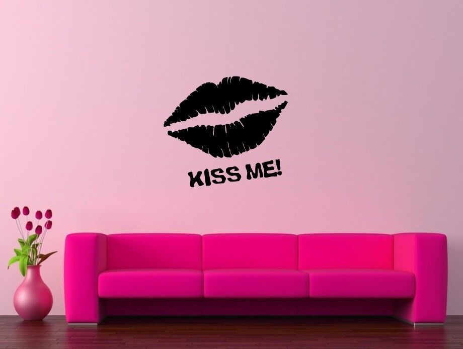 Wall Sticker Vinyl Decal Kiss Me Lips Love Romantic Wedding ig1206