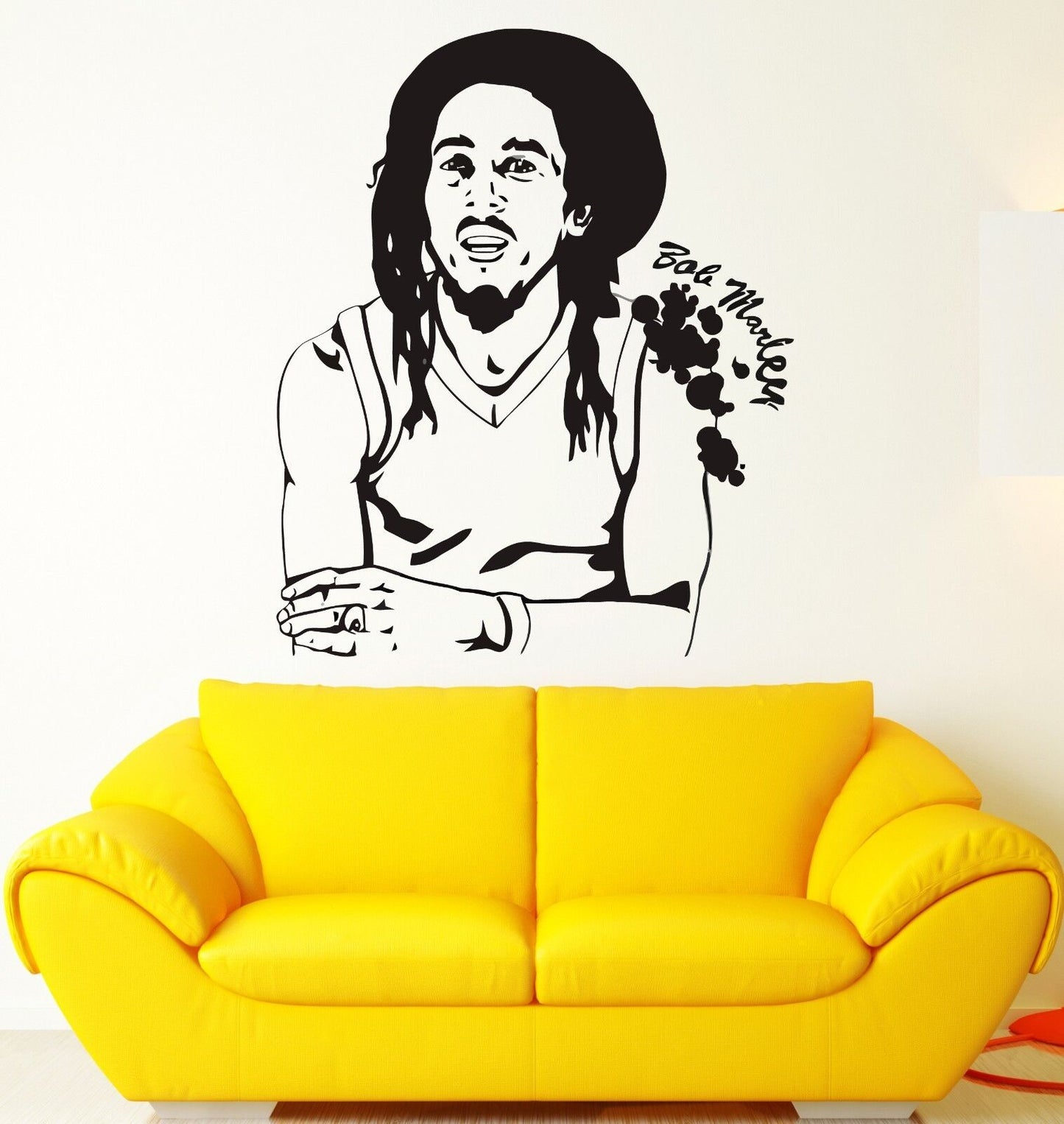 Autocollant mural Bob Marley Reggae musique Weed rastafari vinyle autocollant (ig1202)