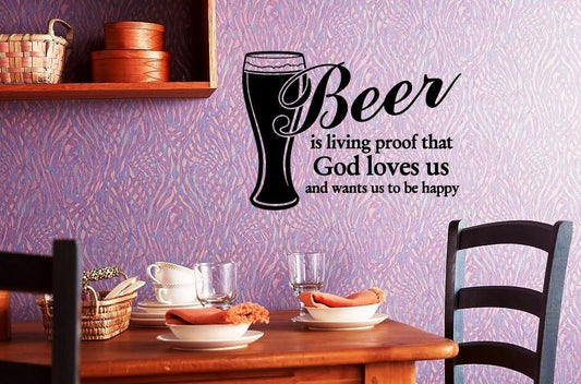 Wall Sticker Vinyl Decal Cool Design for Kitchen Beer Quote (ig1196)