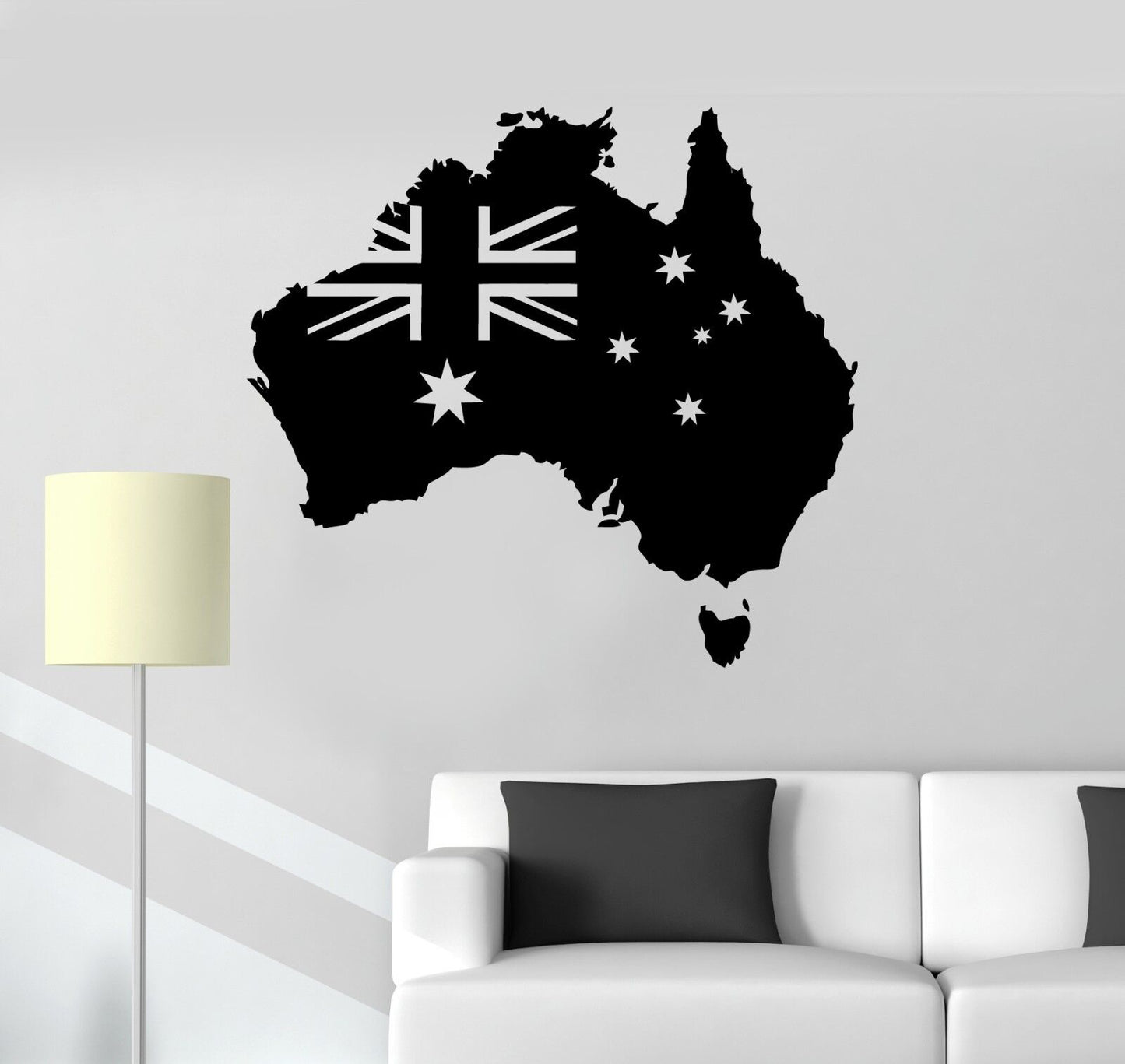 Vinyl Wall Decal Australian Flag Australia Country Map Stickers Murals (ig1181)