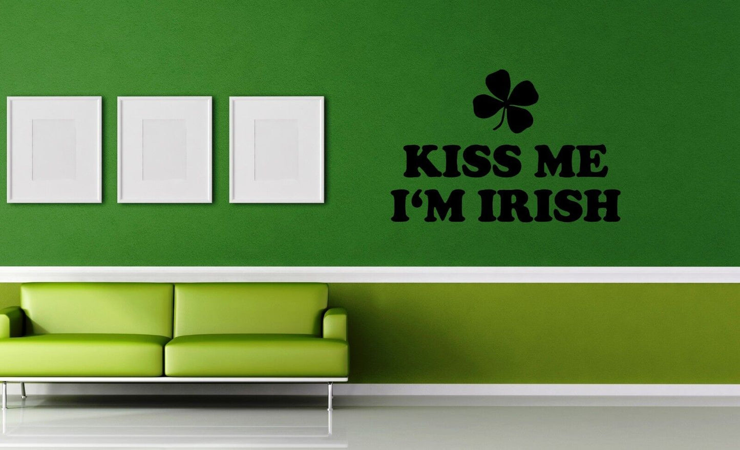 Wall Sticker Vinyl Decal Kiss Me I'm Irish Shamrock Trefoil Ireland (ig1159)