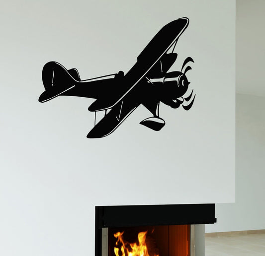 Autocollant mural en vinyle pour chambre, décor de ciel volant d'avion d'aviation (ig1145)