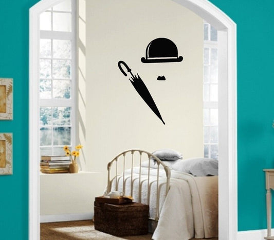 Wall Sticker Vinyl Decal Gentleman Set Umbrella Hat Mustache Man (ig1144)