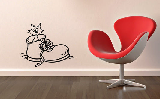 Wall Sticker Vinyl Decal Cat Boots Animal Pets Witty Decor Room (ig1136)