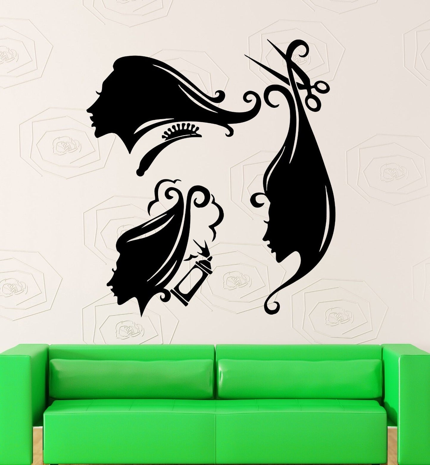 Wall Sticker Vinyl Decal Beauty Salon Hair Salon Scissors Barbershop (ig1126)