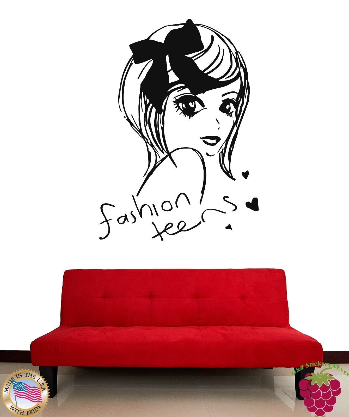 Wall Stickers Beautiful Girl Teen Fashion Teens Cool Decor For You z1894