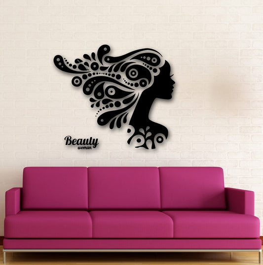 Wall Stickers Vinyl Decal Beautiful Woman Girl Beauty Salon Hair Spa (ig1113)