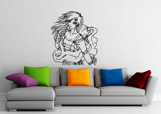 Wall Stickers Vinyl Decal Manga Girl Nursery Cartoon for Kids Room Baby (ig1103)