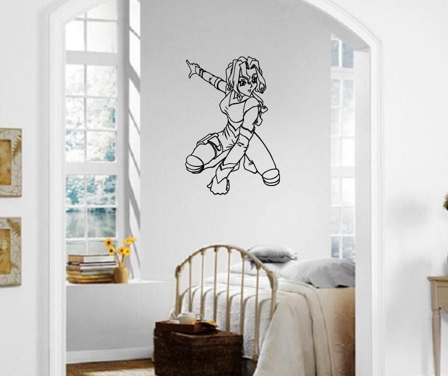 Wall Stickers Vinyl Decal Manga Girl Warrior Nursery Cartoon Kids Room (ig1102)