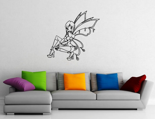 Wall Stickers Vinyl Decal Girl Fairy Anime Manga Kids Baby Room Nursery (ig1091)