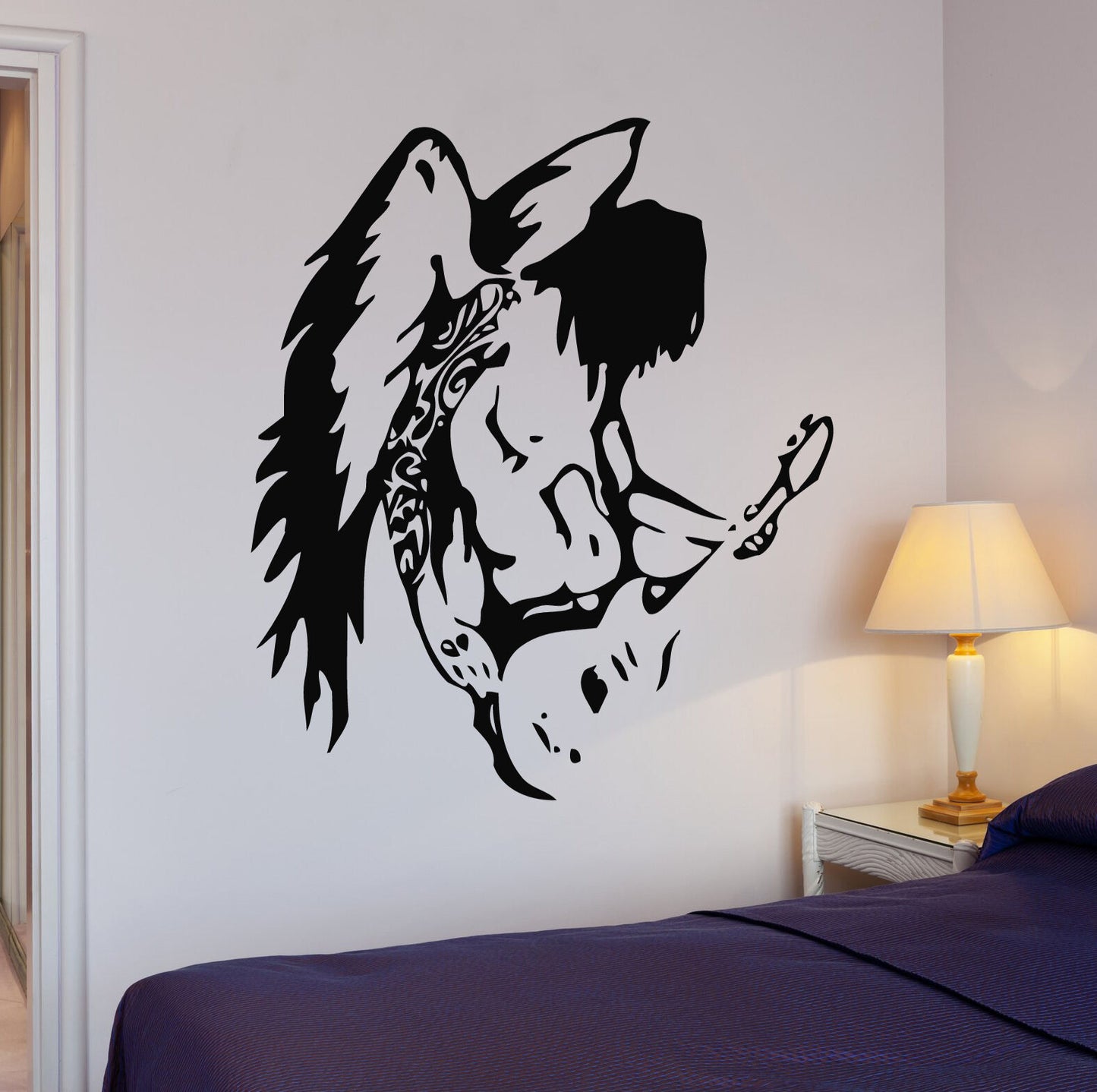 Vinyl Decal Pop Rock Star Music Guitar Wings Wall Stickers (ig1089)