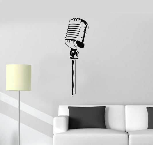 Vinyl Decal Microphone Music Singer Karaoke Rock Pop Decor Wall Sticker (ig1087)