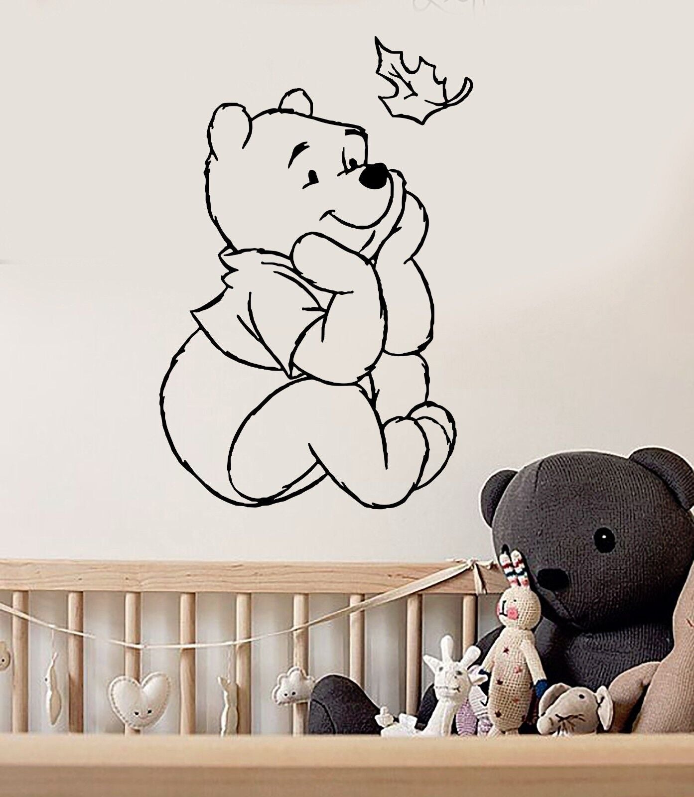 Autocollants muraux en vinyle, dessin animé Winnie l'ourson, chambre de bébé positive (ig1041)