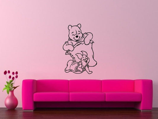 Autocollants muraux en vinyle pour enfants, dessin animé Winnie l'ourson, décor positif (ig1039)