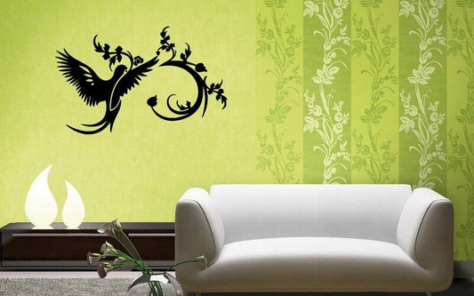 Wall Stickers Vinyl Decal Bird Branch Plant Great Decor Living Room (ig1037)