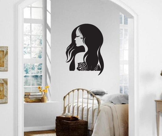 Wall Stickers Vinyl Decal Sexy Girl Long Hair Beauty Salon Hairdresser (ig1004)