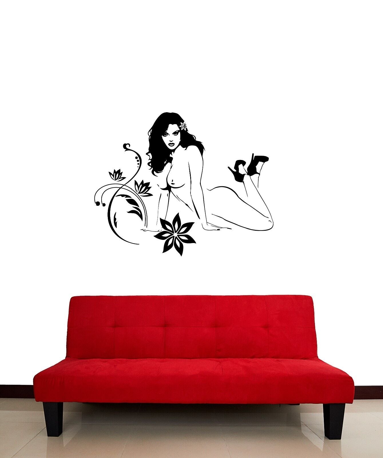 Wall Stickers Vinyl Decal Striptease Sexy Girl No Clothes Naked Butt (ig961)