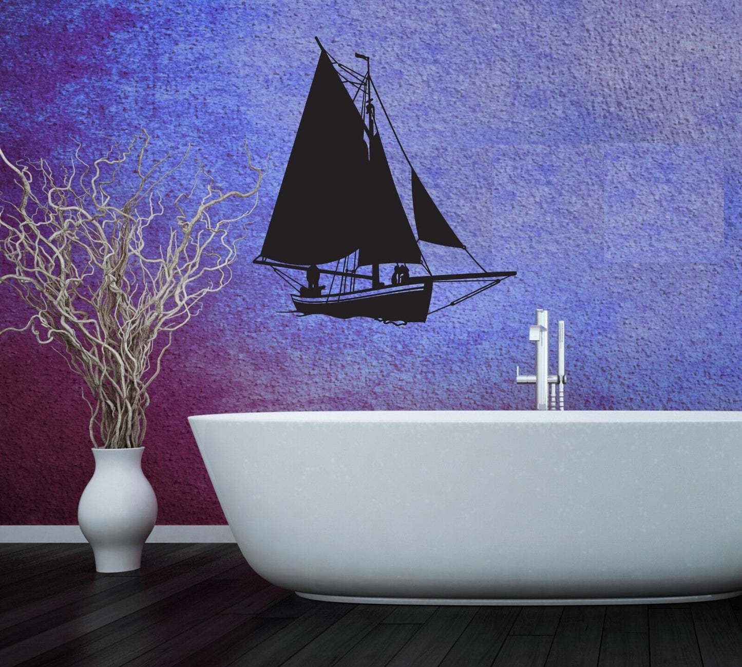 Wall Stickers Vinyl Decal Ocean Marine Yacht Sailboat for Bathroom (ig916)