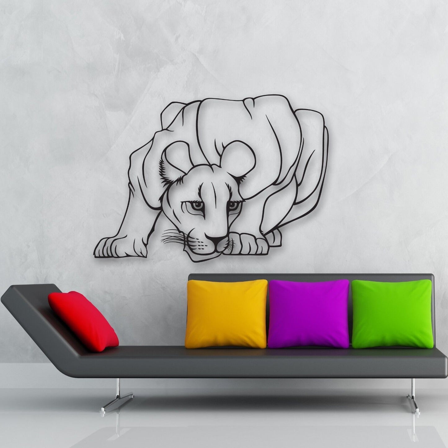 Wall Stickers Vinyl Decal Lioness Predator Animal Tribal Coolest Decor (ig909)