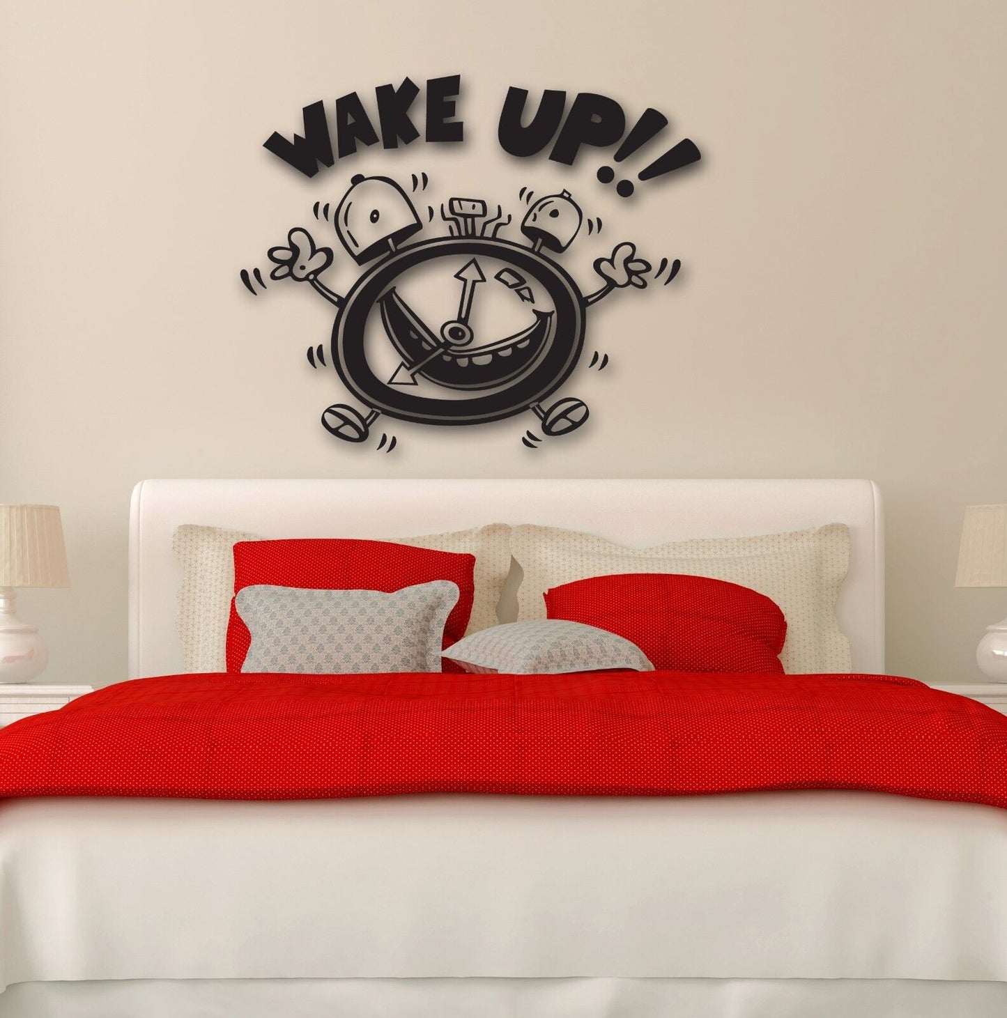 Wall Stickers Vinyl Decal Positive Alarm Clock Wake Up for Bedroom (ig898)