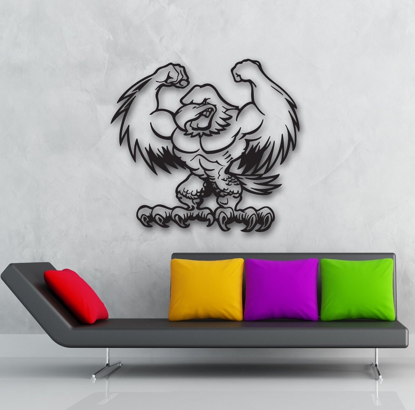 Wall Stickers Vinyl Decal Muscled Eagle Bird Decor for Kids Room Baby (ig890)