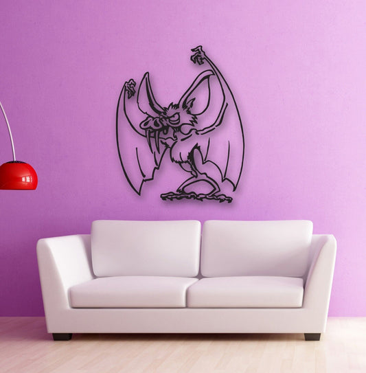 Wall Stickers Vinyl Decal Bat Funny Animal Cartoon Nursery Decor (ig885)