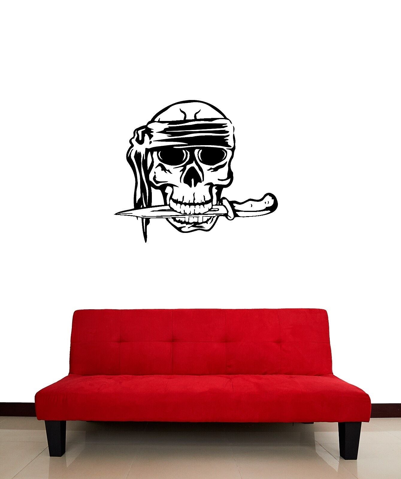 Wall Stickers Vinyl Decal Bandana Pirate Skull Dagger Corsair (ig867)