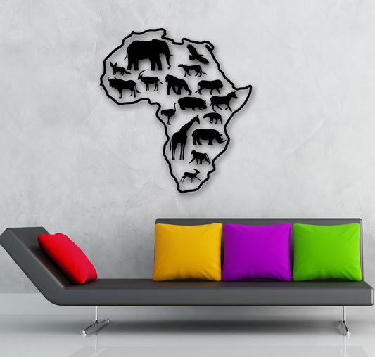 Wall Stickers Vinyl Decal Africa Animals Elephant Giraffe Nursery Baby (ig848)