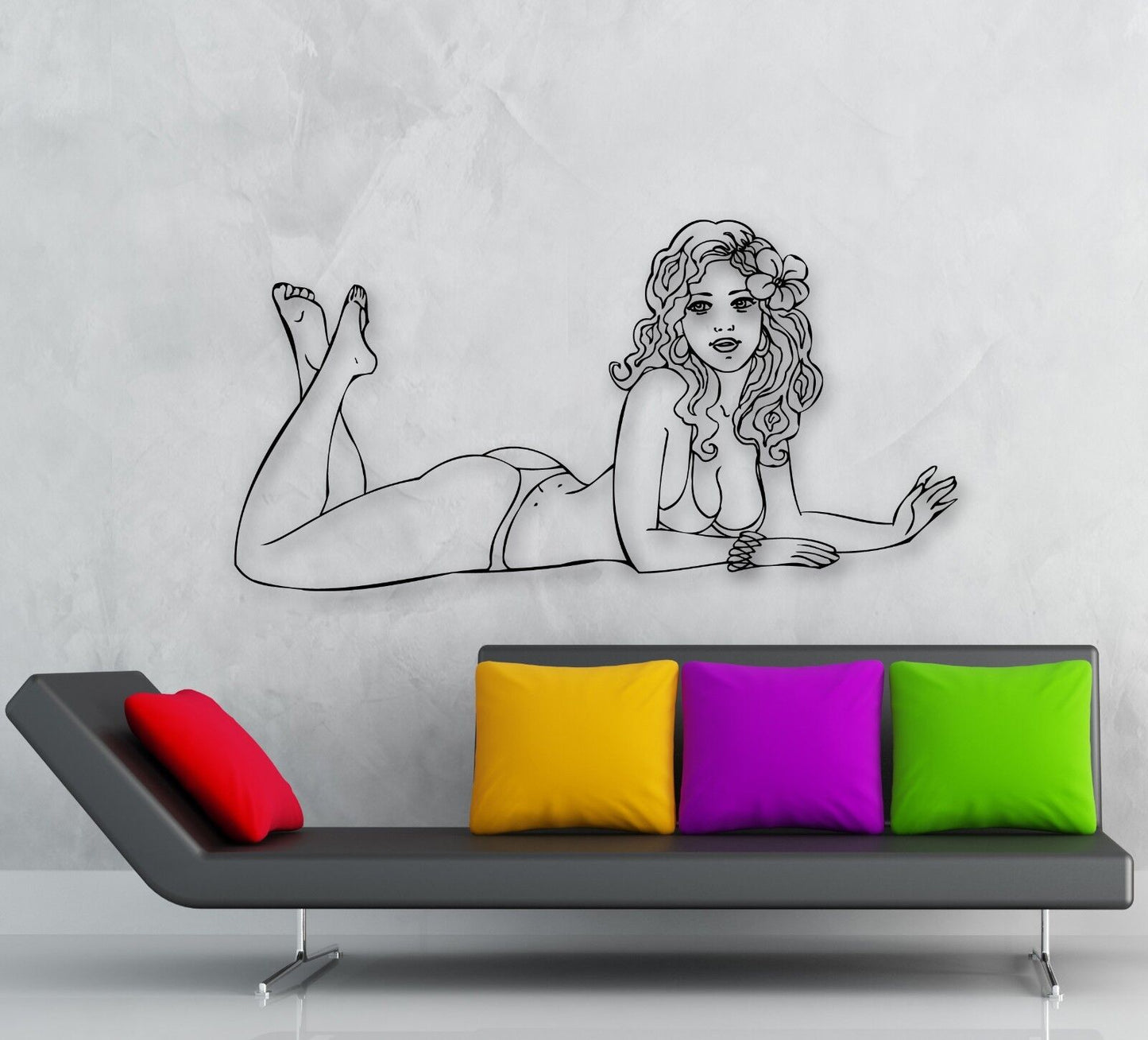 Wall Stickers Vinyl Decal Hot Sexy Girls with no Clothes Lingerie Butt (ig830)