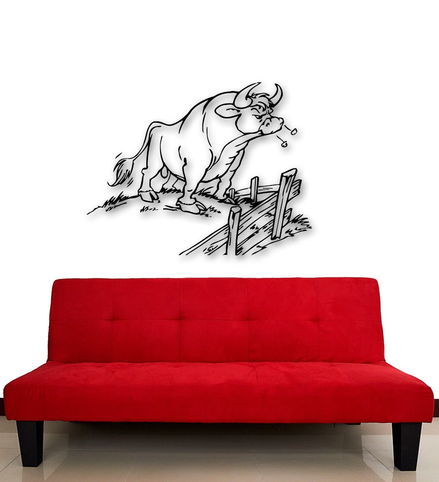 Wall Stickers Vinyl Decal Enraged Bull Farm Animal Village (ig795)