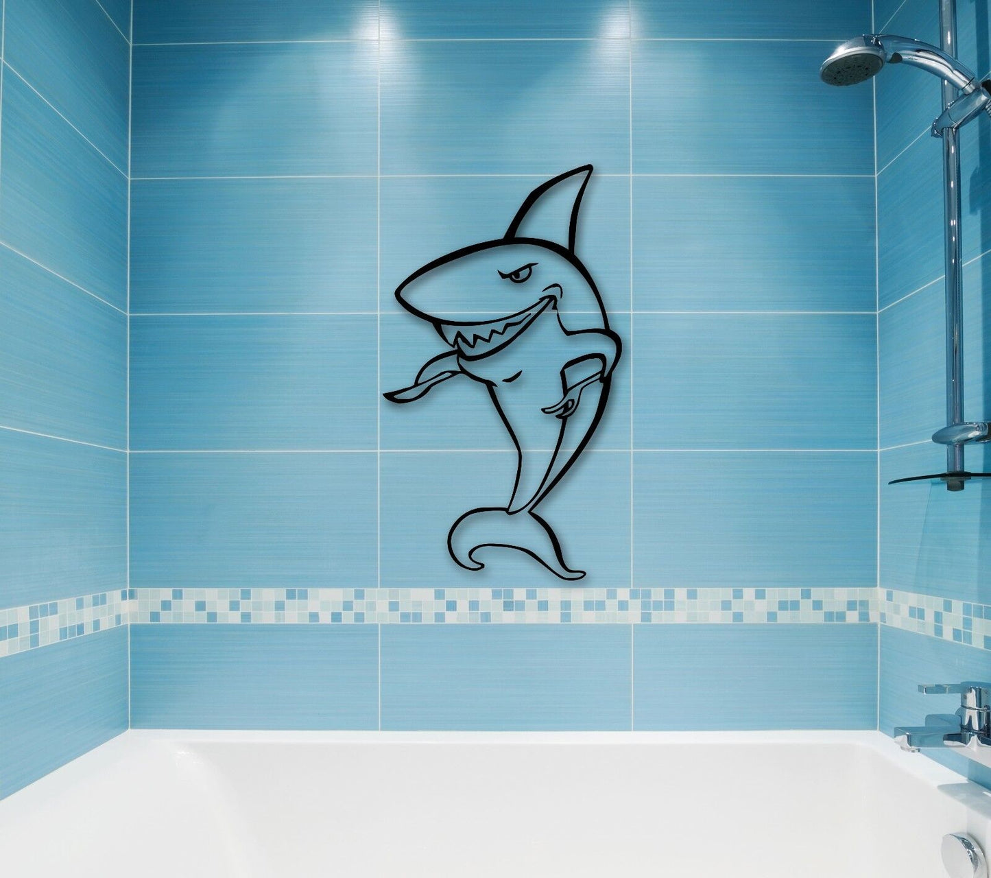 Wall Stickers Vinyl Decal Eats Shark Predator Funny Bathroom Decor (ig788)