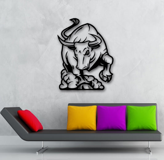 Wall Stickers Vinyl Decal Raging Bull Bullfight Animal Great Home Decor (ig781)