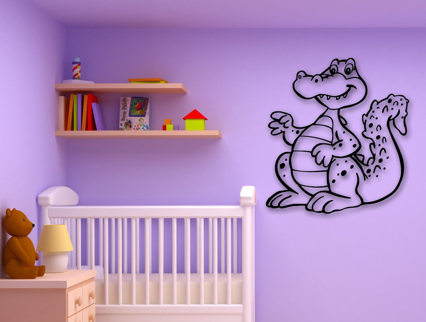 Wall Stickers Vinyl Decal Funny Crocodile Animal for Kids Room (ig779)