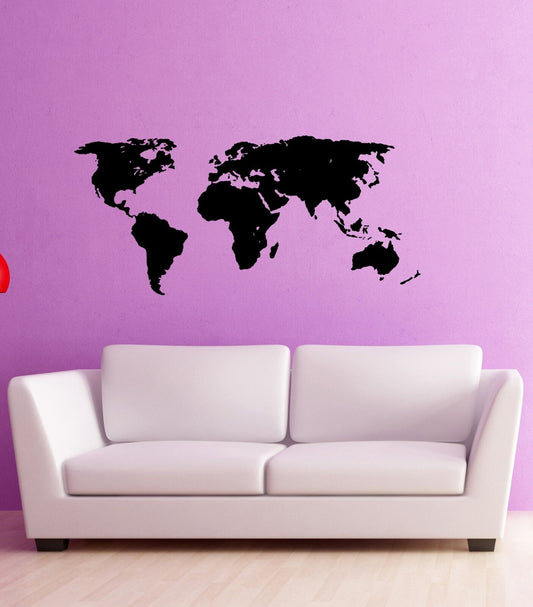 Wall Stickers Vinyl Decal World Map Atlas Travel Geography (ig751)