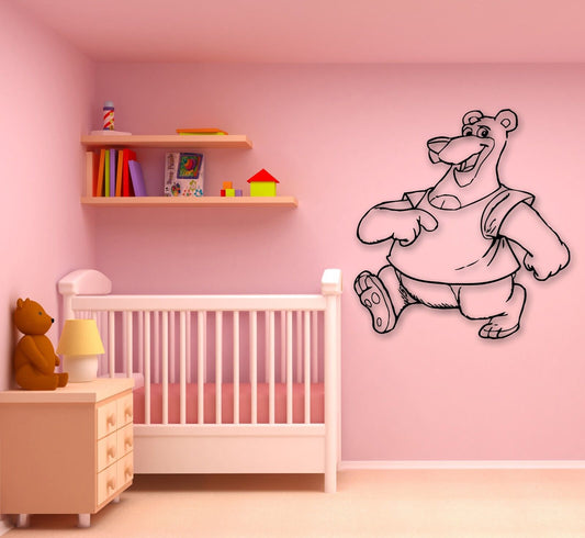 Wall Stickers Vinyl Decal Cheerful Cartoon Bear Children's Room (ig746)